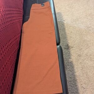 Chic Rust Wide Leg Cropped Pants